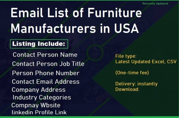 Email List of Furniture Manufacturers in USA