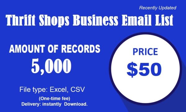 Thrift Shops Business Email List